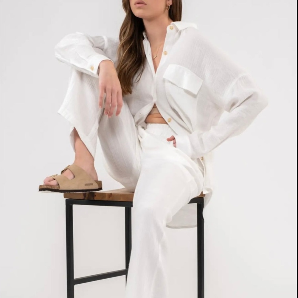 5 for $20 SALE! Lightweight white button up - Picture 2 of 5